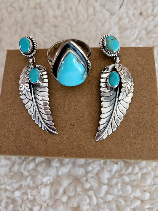 Sterling Silver Kingman Turquoise Earrings
