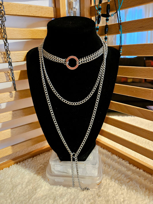 Stainless Steel Double Strand Disc Choker/Lariat