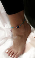 Load image into Gallery viewer, Blue Tiger Eye Turquoise/Copper Anklet
