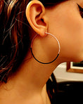 Load image into Gallery viewer, Sterling Silver Rose Blush Midnight Hoop Earrings
