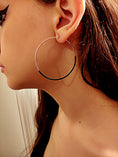 Load image into Gallery viewer, Sterling Silver Rose Blush Midnight Hoop Earrings
