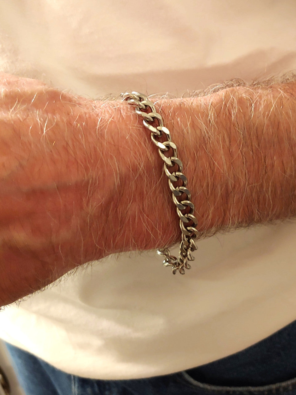 Mens Stainless Steel Cuban Link Chain Bracelet