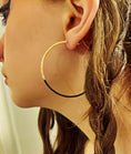 Load image into Gallery viewer, Sterling Silver Moscato Midnight Hoop Earrings
