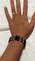 Load image into Gallery viewer, Black Onyx And Copper Native American Style Beaded Bracelet

