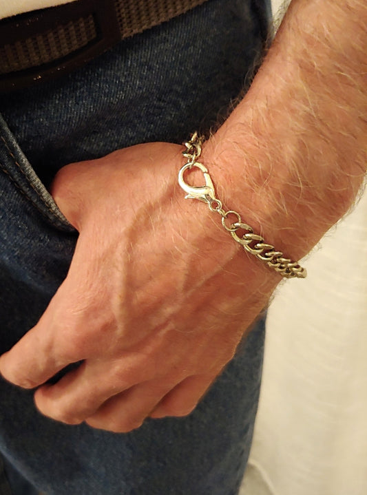 Mens Stainless Steel Cuban Link Chain Bracelet