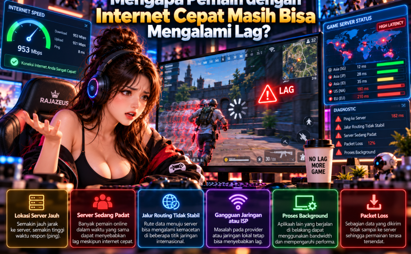 Mengapa Pemain dengan Internet Cepat Masih Bisa Mengalami Lag?